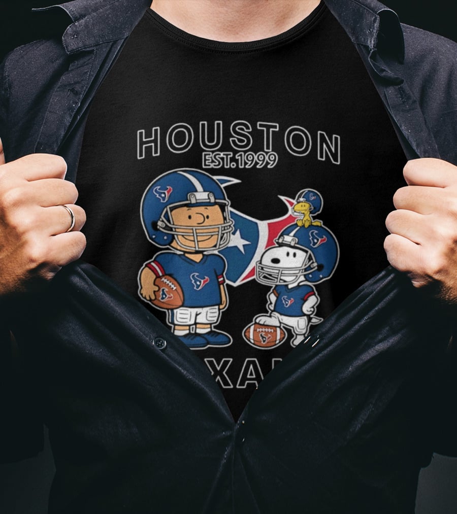 Houston Texans Est. 1999 Charlie Brown Snoopy Football Team T-Shirt