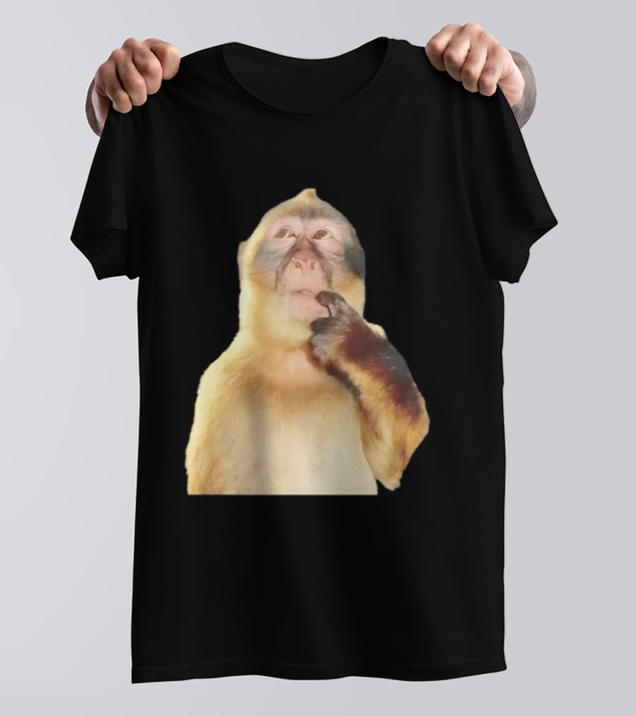 Pondering Monkey Curious Expression Contemplation T-Shirt