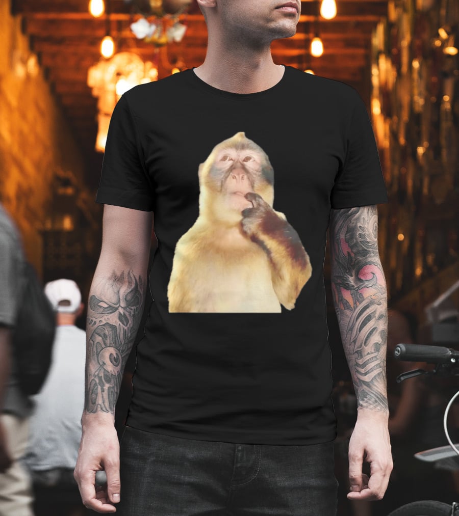 Pondering Monkey Curious Expression Contemplation T-Shirt