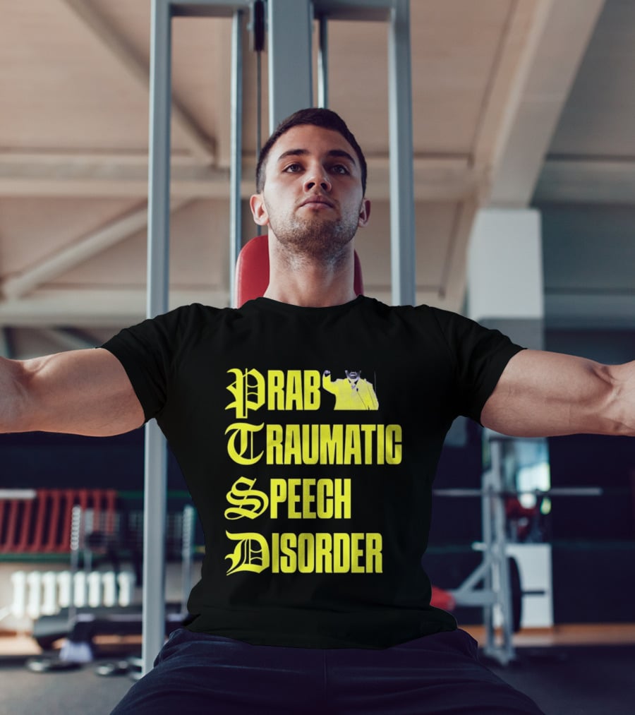 Prab Traumatic Speech Disorder Yellow Bold Lettering T-Shirt