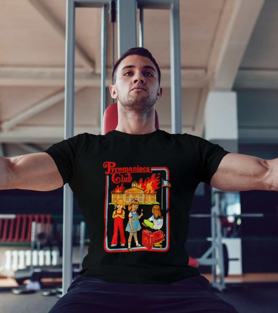 Pyromaniacs Club School Fire Retro Nostalgia T-Shirt