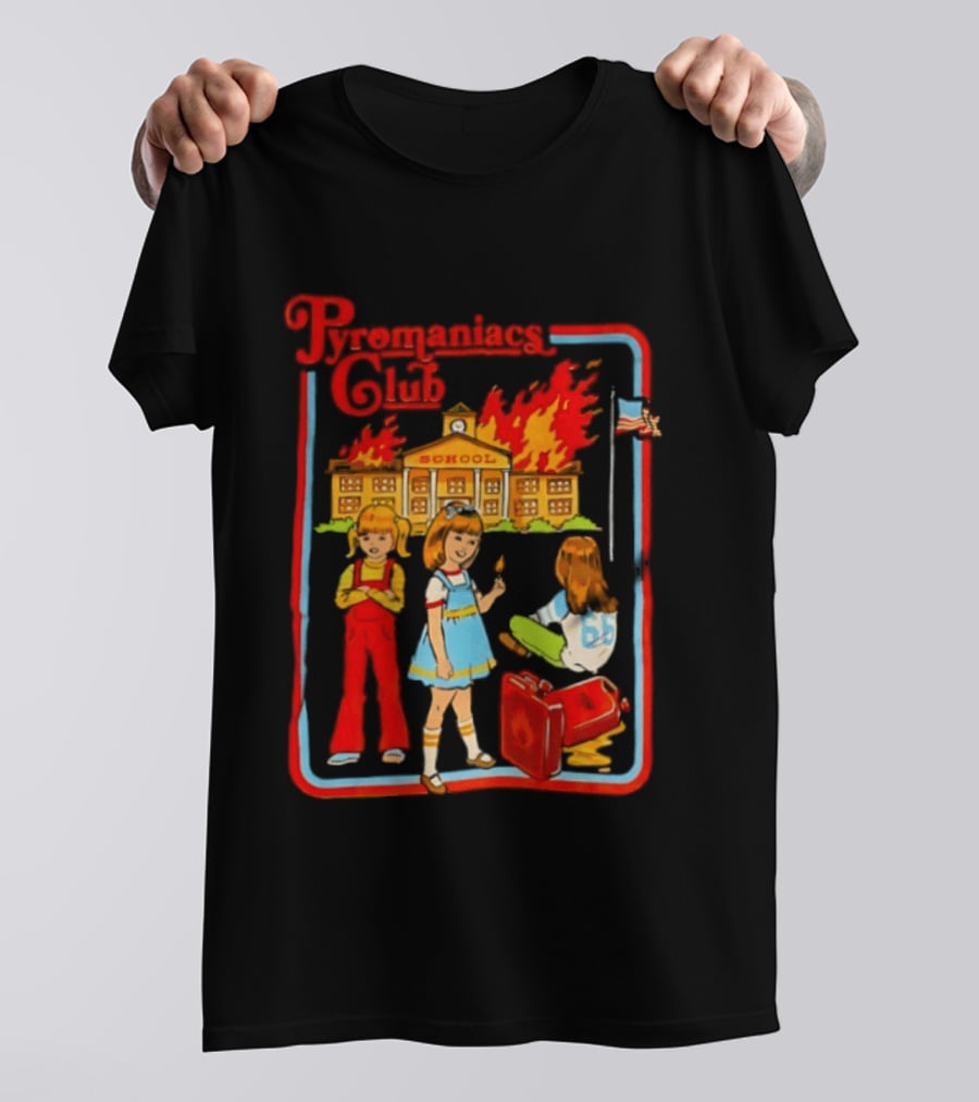 Pyromaniacs Club School Fire Retro Nostalgia T-Shirt