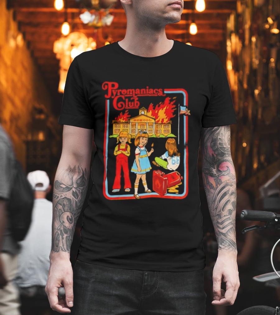 Pyromaniacs Club School Fire Retro Nostalgia T-Shirt