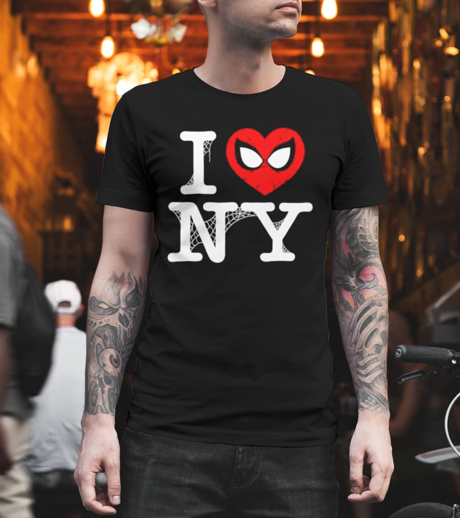 I Love NY Spider Man Marvel Superhero Iconic Web T-Shirt