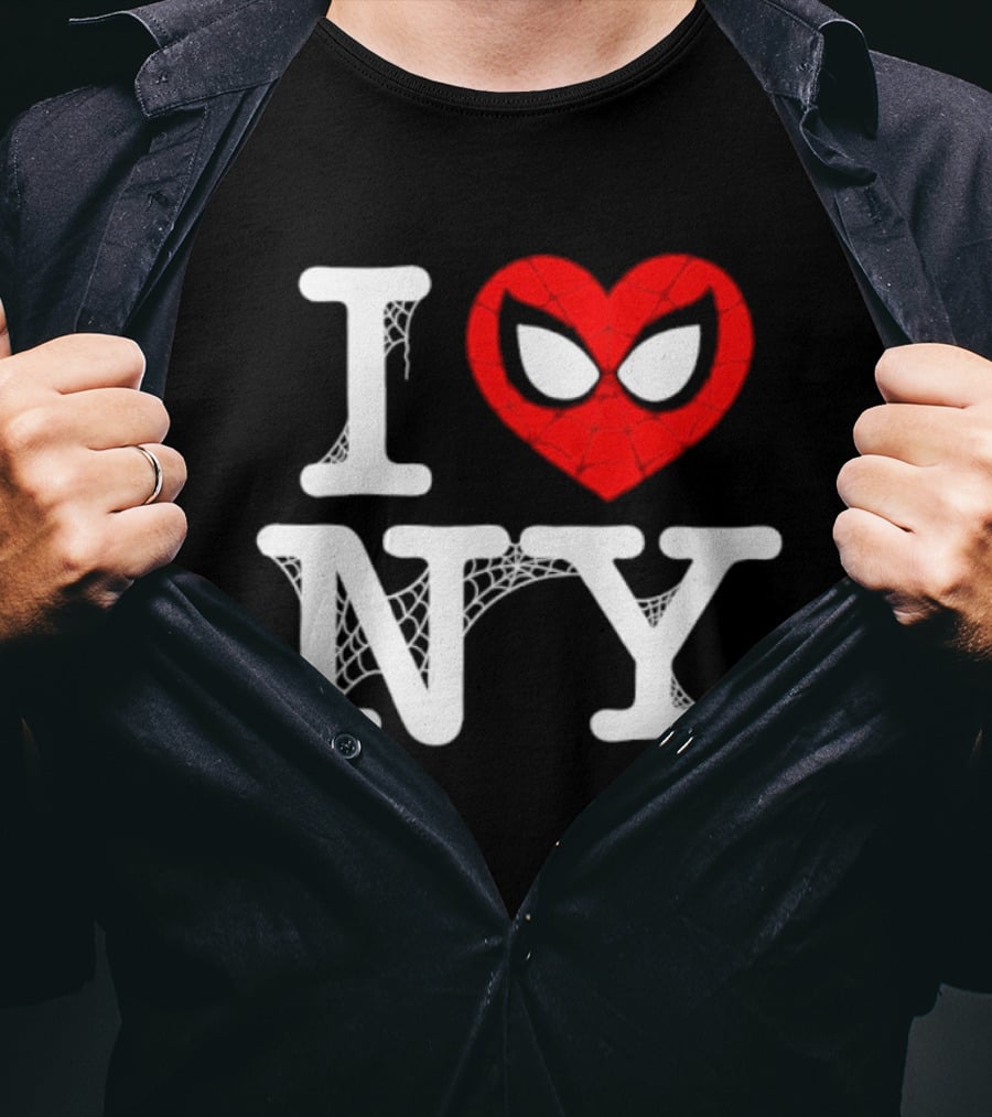 I Love NY Spider Man Marvel Superhero Iconic Web T-Shirt