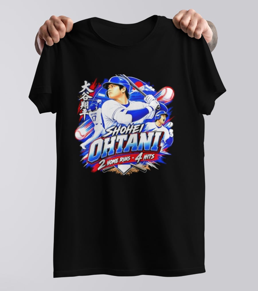 Shohei Ohtani 2 Home Runs 4 Hits Baseball Los Angeles 17 Player T-Shirt