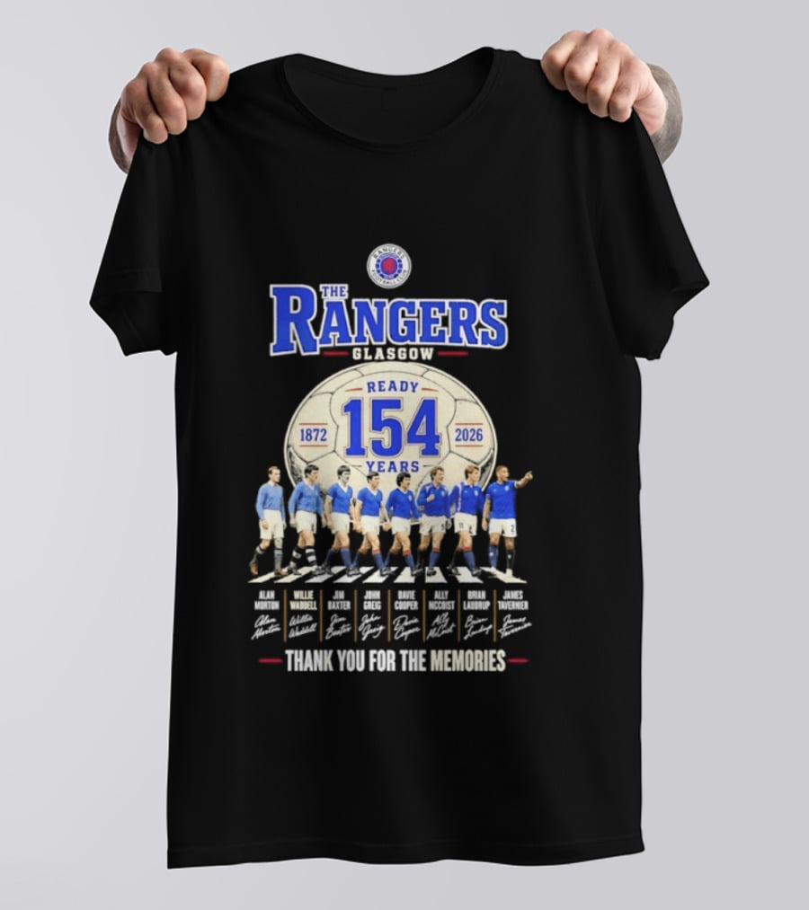 The Rangers Glasgow Ready 154 Years 1872 2026 Thank You For The Memories Signatures T-Shirt