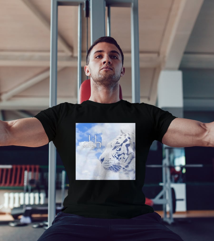 Tiger Dih Majestic Clouds White Bengal Tiger Profile T-Shirt