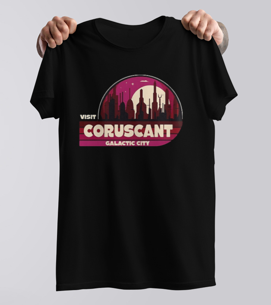 Visit Coruscant Galactic City Skyline Star Wars T-Shirt