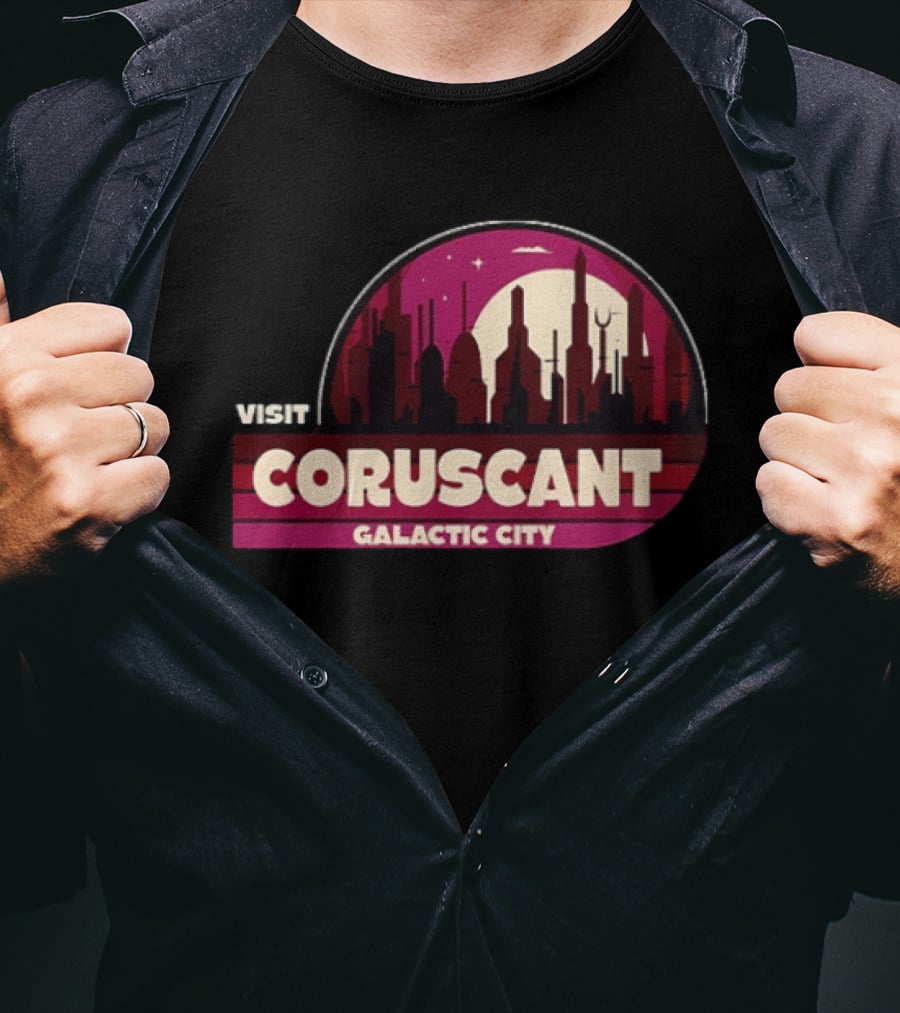 Visit Coruscant Galactic City Skyline Star Wars T-Shirt
