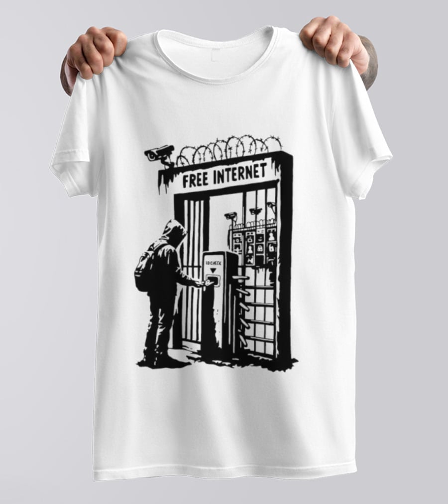 Free Internet Surveillance ID Check Privacy Concerns T-Shirt