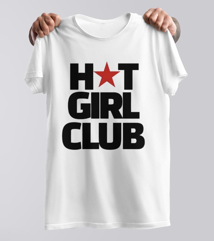 Hot Girl Club Red Star Trendy Fashion T-Shirt