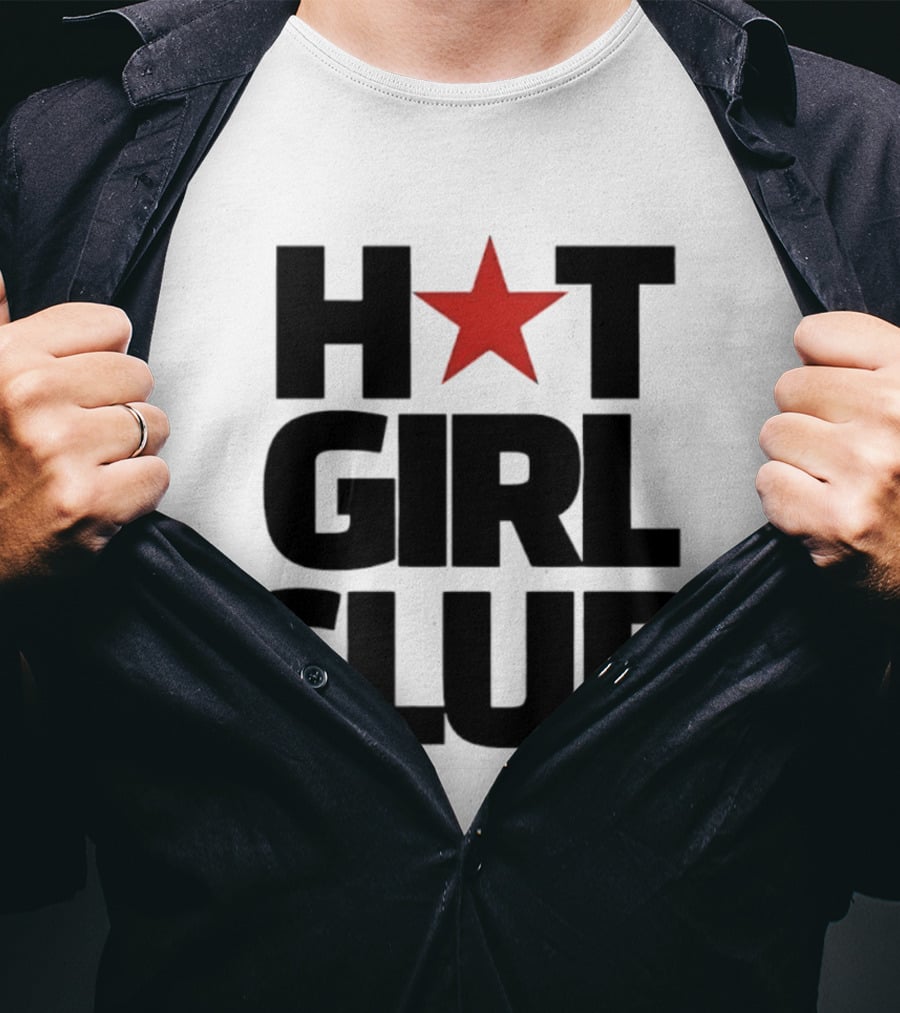 Hot Girl Club Red Star Trendy Fashion T-Shirt