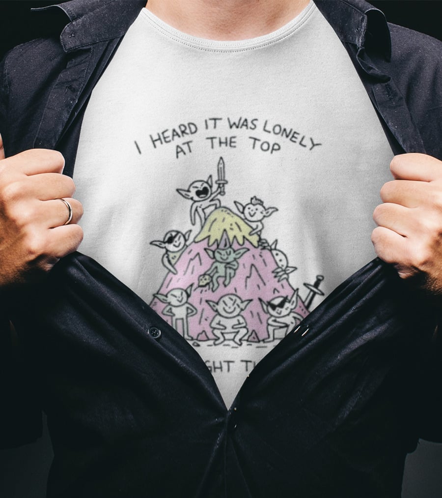 I Heard It Was Lonely At The Top So I Brought The Homies Yoda Mountain T-Shirt