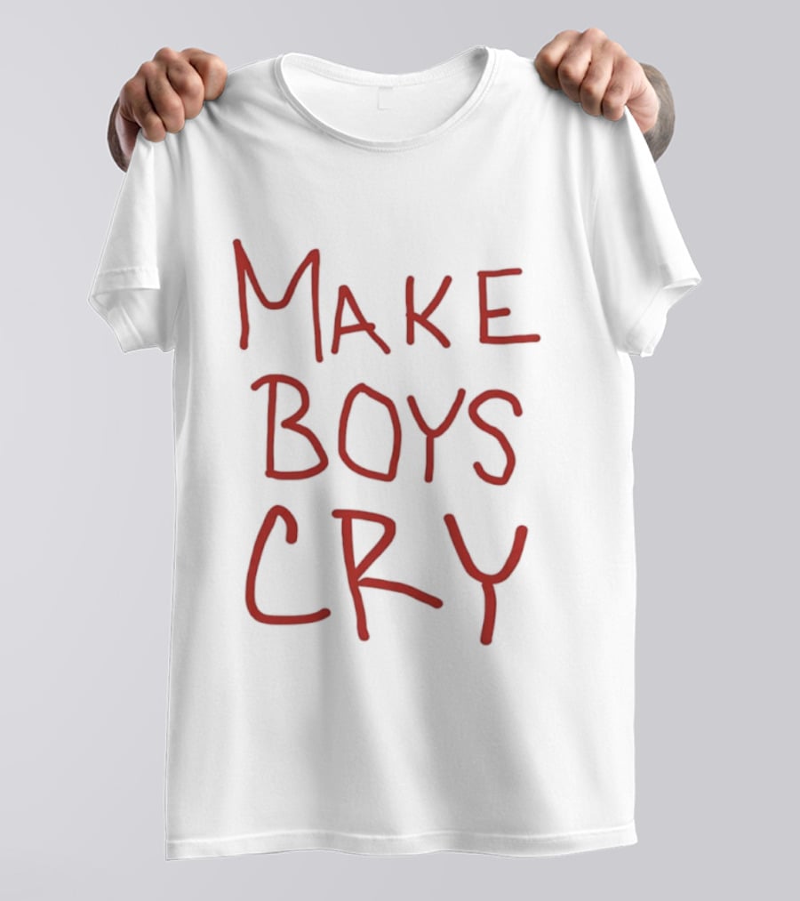 Make Boys Cry Aesthetic Y2K Trendy Red T-Shirt