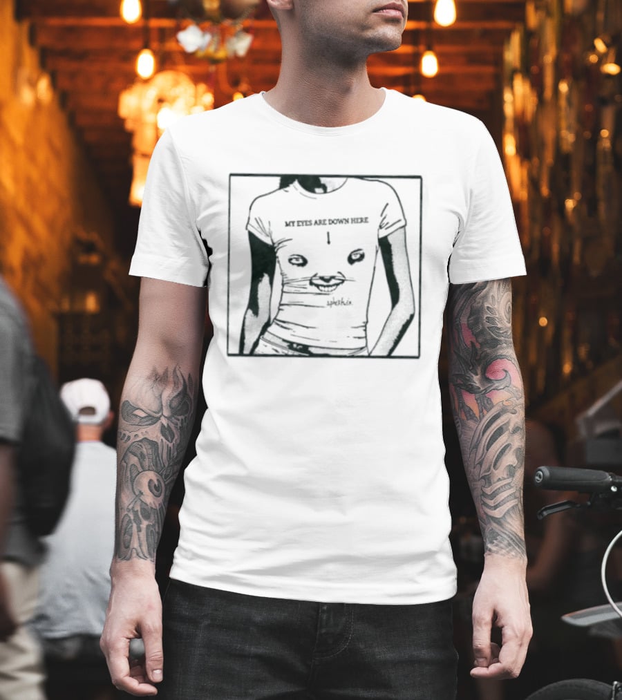 My Eyes Are Down Here Aphex Twin Richard D James Text And Visual Humor T-Shirt