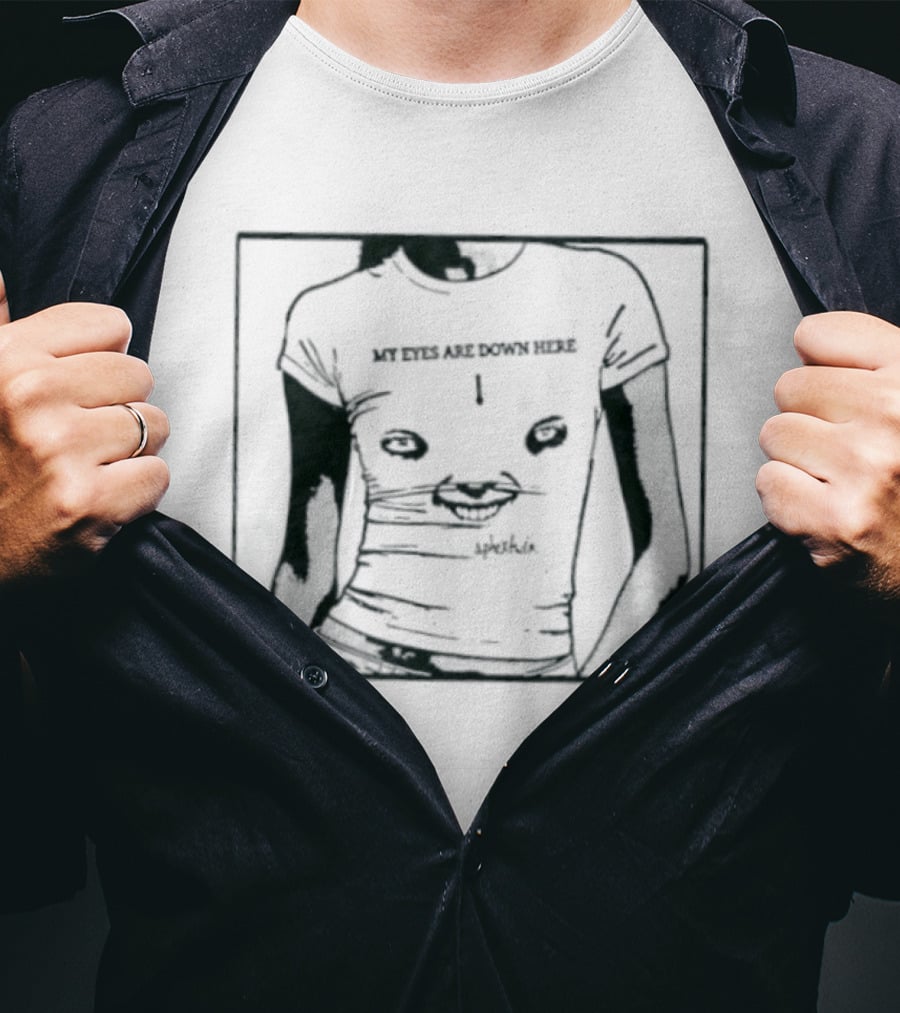 My Eyes Are Down Here Aphex Twin Richard D James Text And Visual Humor T-Shirt