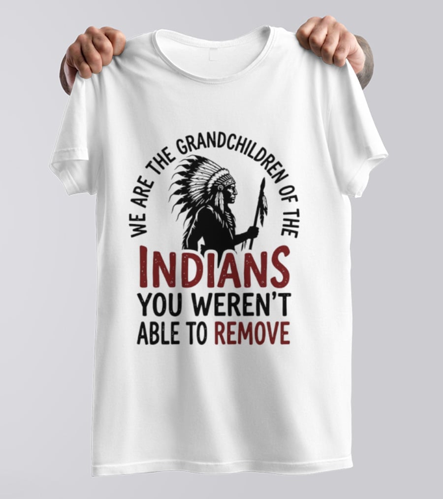 We Are The Grandchildren Of The Indians You Weren't Able To Remove Native American Headdress T-Shirt