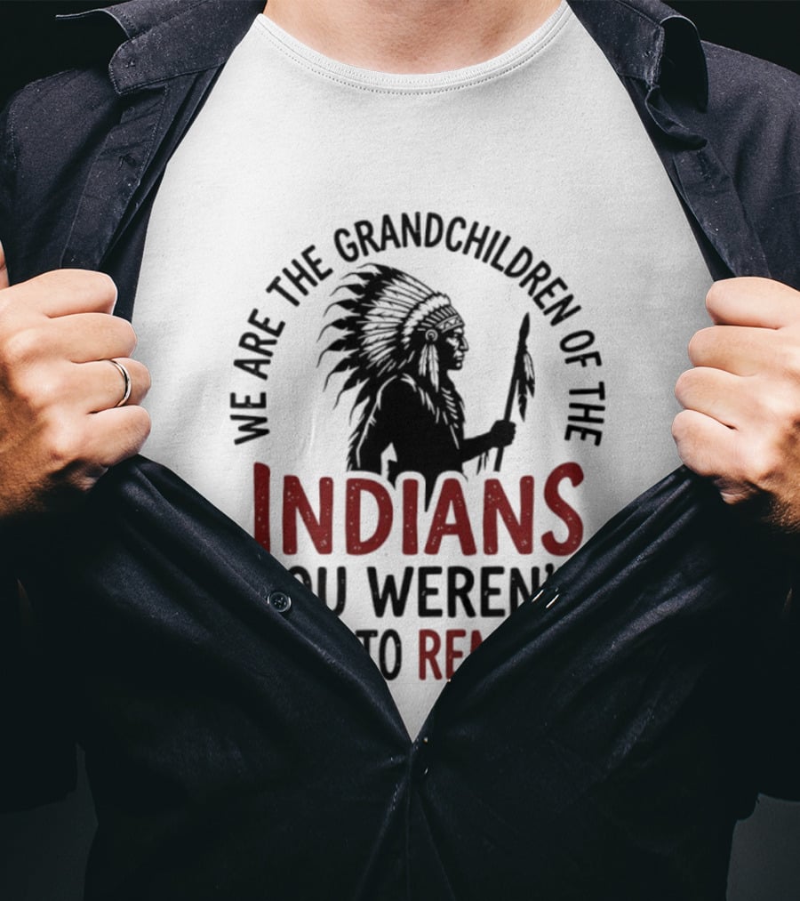We Are The Grandchildren Of The Indians You Weren't Able To Remove Native American Headdress T-Shirt