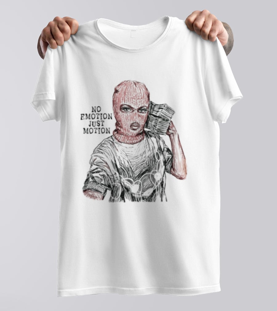 No Emotion Just Motion Balaclava Money Stacks T-Shirt