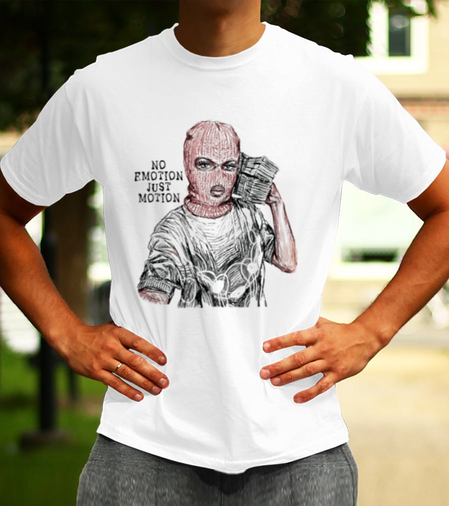 No Emotion Just Motion Balaclava Money Stacks T-Shirt