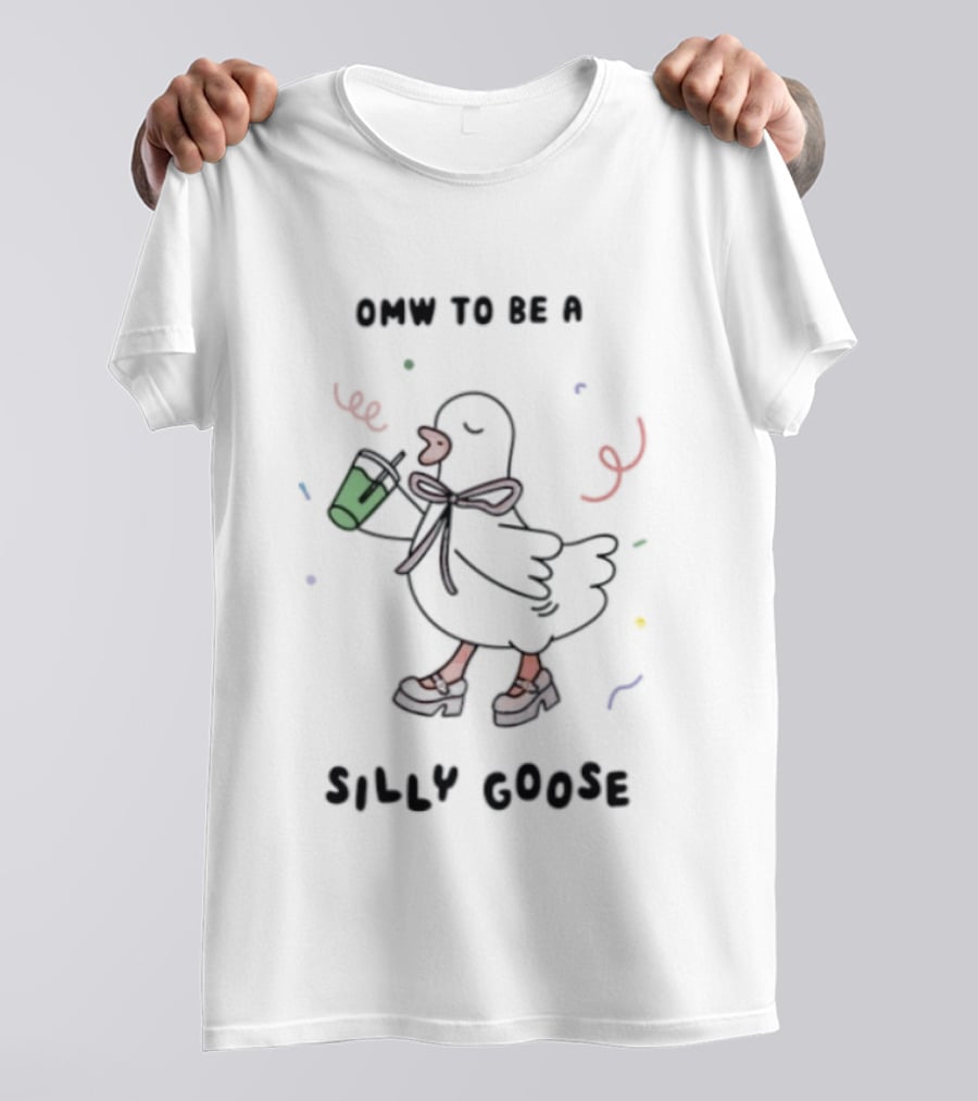 Omw To Be A Silly Goose Duck Coffee Scarf Confetti Fun T-Shirt