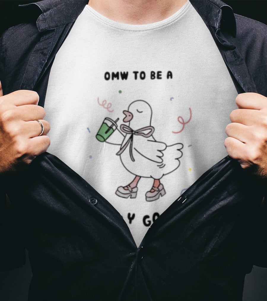 Omw To Be A Silly Goose Duck Coffee Scarf Confetti Fun T-Shirt