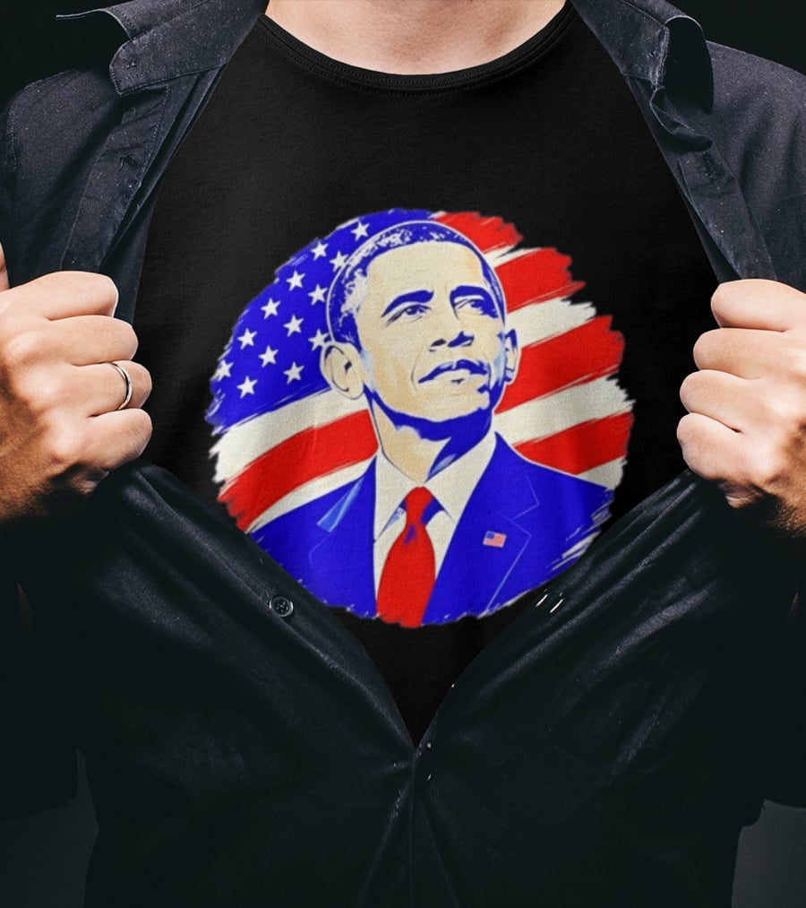 Barack Obama American Flag US President T-Shirt