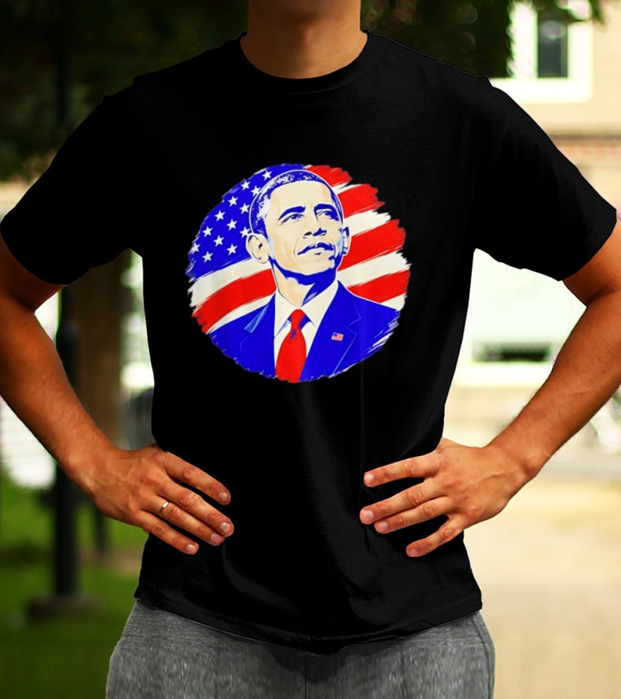 Barack Obama American Flag US President T-Shirt