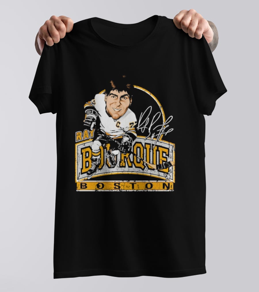 Ray Bourque Boston Bruins Hockey Bruce Stark Caricature T-Shirt