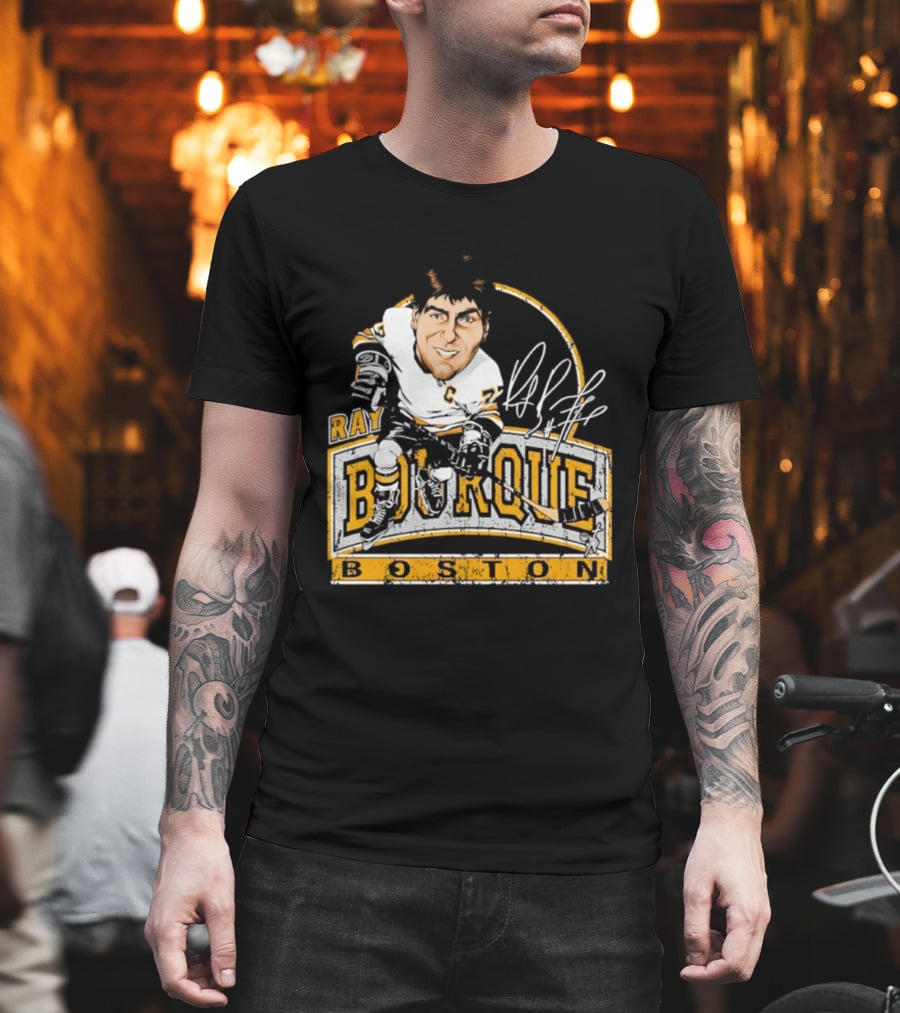 Ray Bourque Boston Bruins Hockey Bruce Stark Caricature T-Shirt