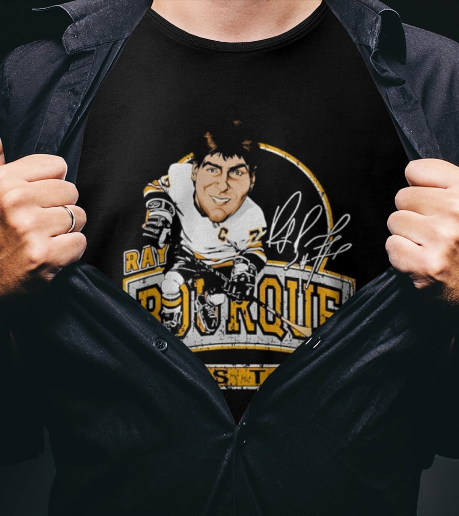Ray Bourque Boston Bruins Hockey Bruce Stark Caricature T-Shirt