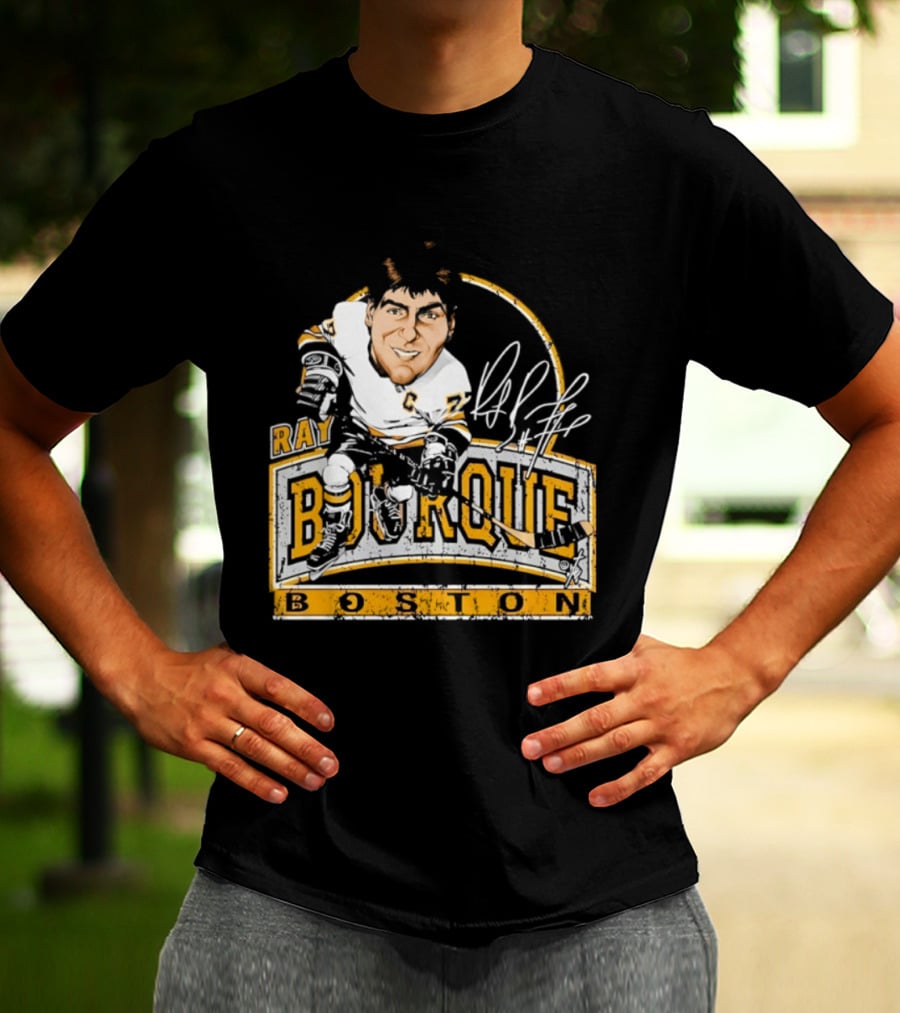 Ray Bourque Boston Bruins Hockey Bruce Stark Caricature T-Shirt