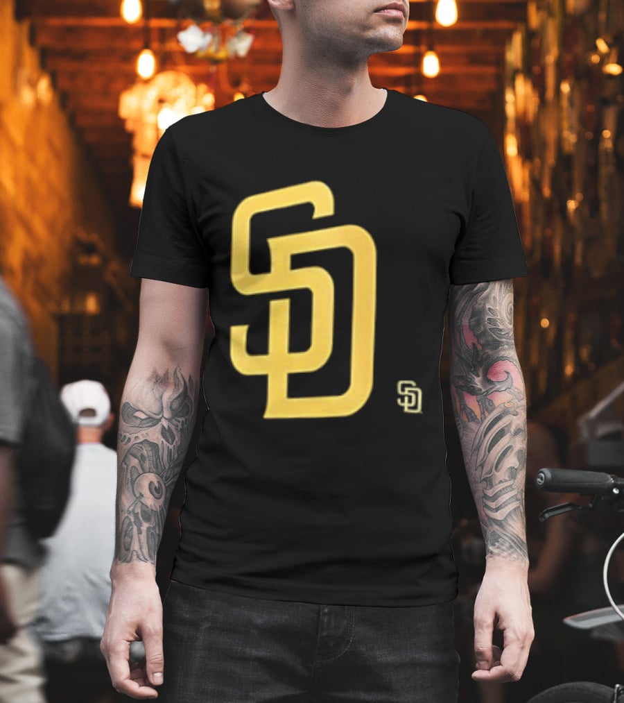 San Diego Padres SD Logo Cartoon 2 Sided T-Shirt