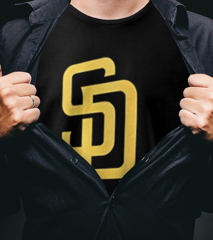 San Diego Padres SD Logo Cartoon 2 Sided T-Shirt