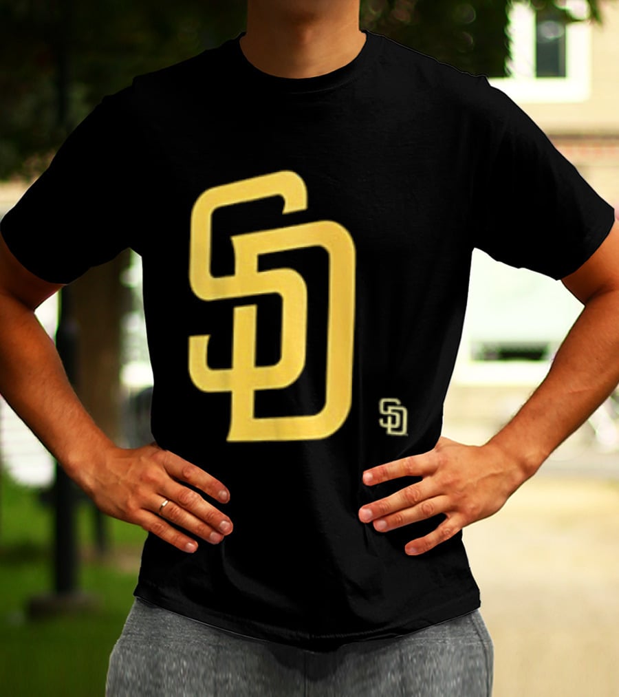 San Diego Padres SD Logo Cartoon 2 Sided T-Shirt