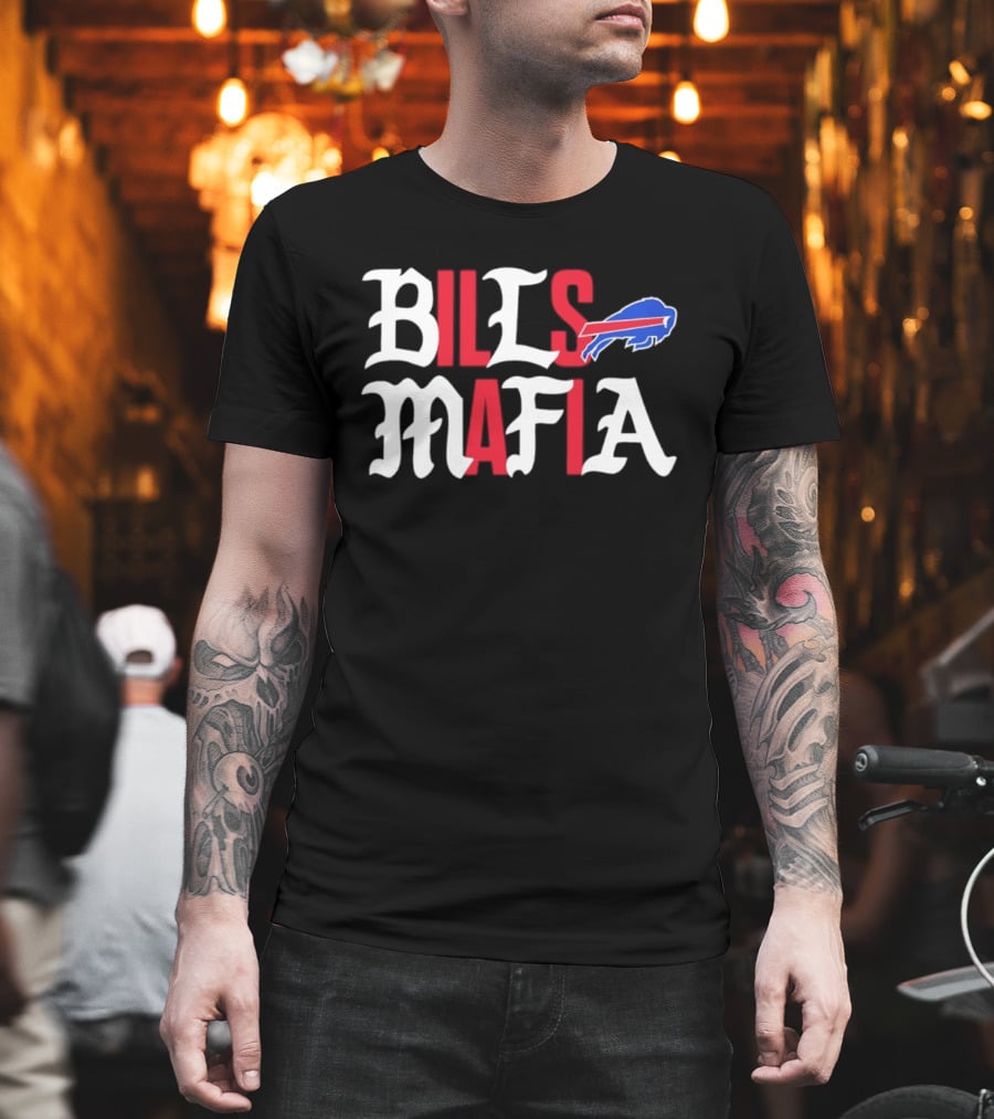 Buffalo Bills Mafia Wordmark With Team T-Shirt