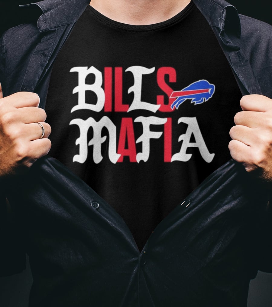 Buffalo Bills Mafia Wordmark With Team T-Shirt