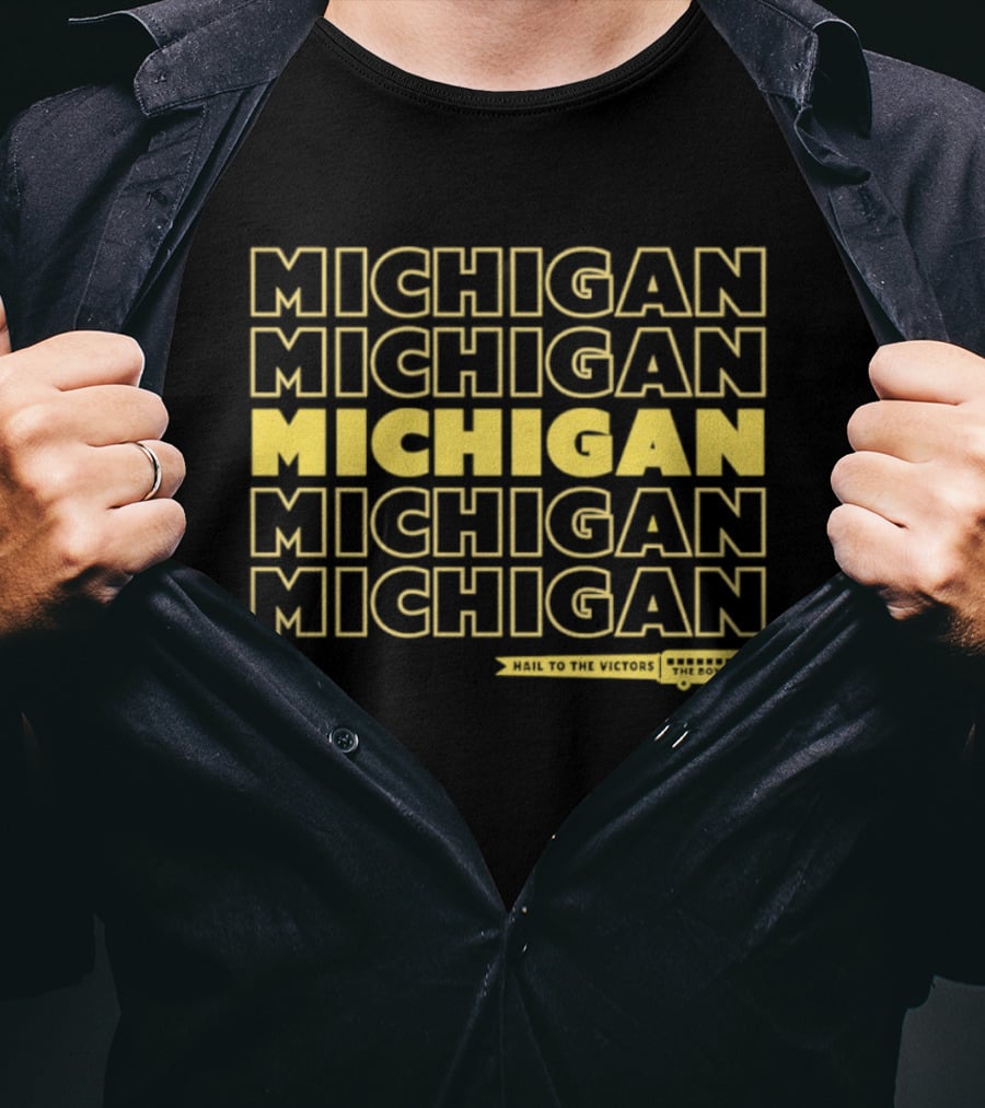 Bussin' X Michigan Hail To The Victors The Boys Michigan Wolverines Fans T-Shirt