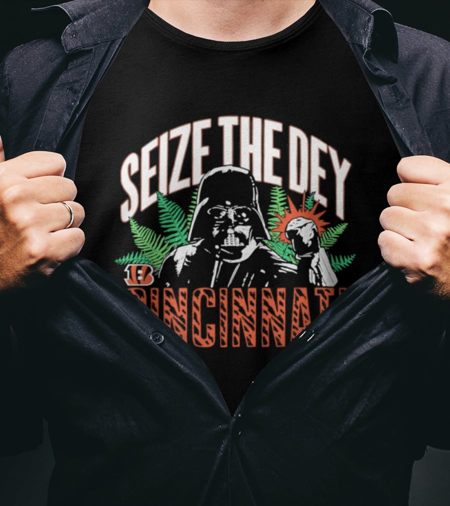 Cincinnati Bengals Star Wars Seize The Dey Darth Vader And Yoda T-Shirt