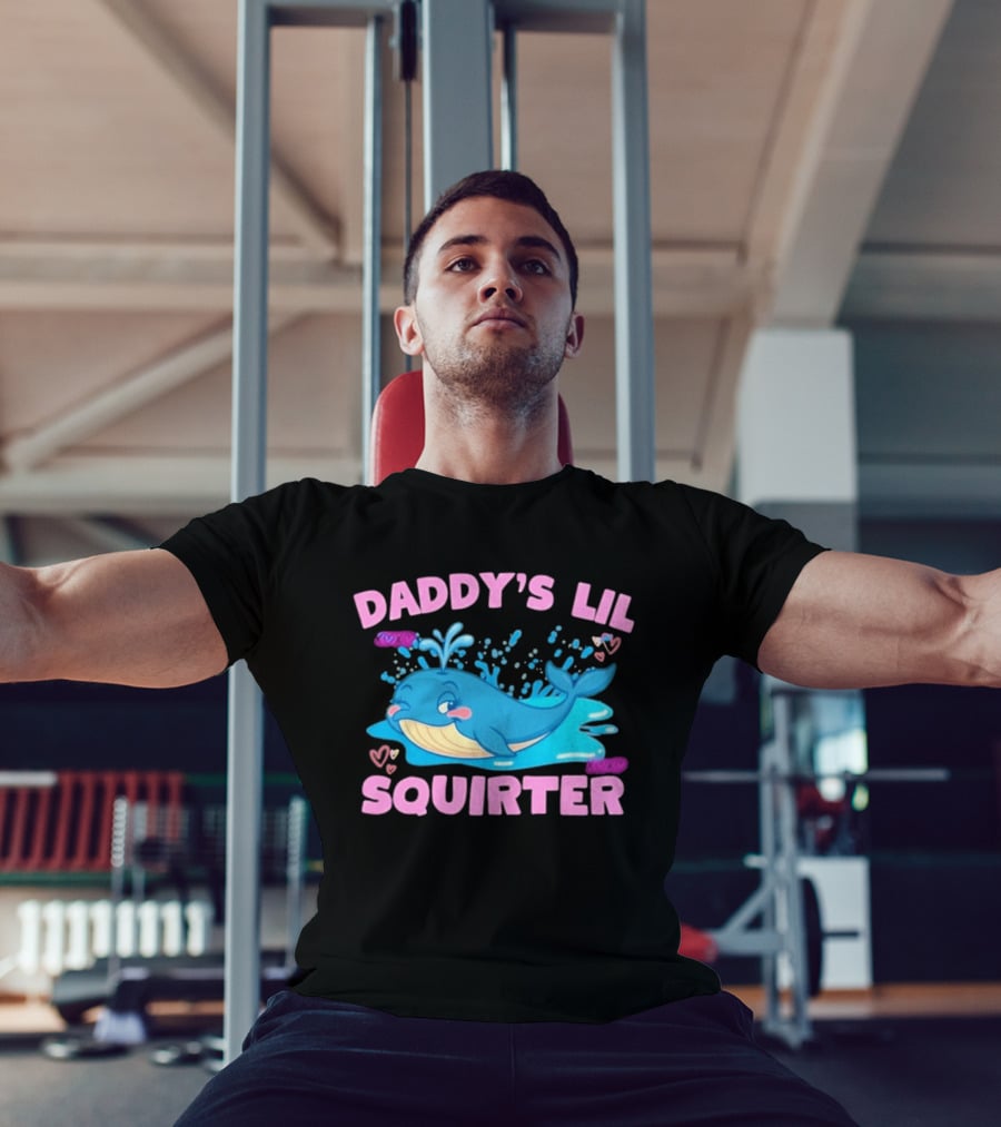 Daddy's Lil Squirter Cute Whale Bubbles And Hearts T-Shirt