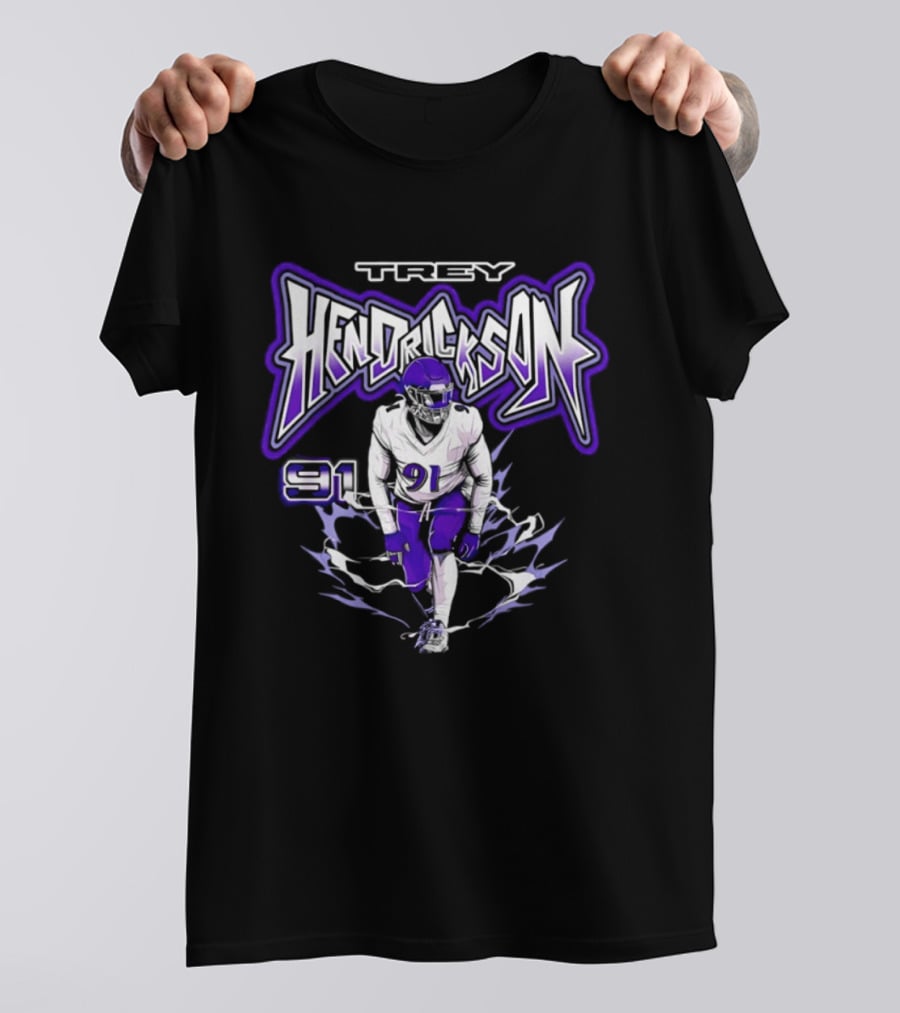 Trey Hendrickson 91 Comic Style Baltimore Ravens T-Shirt