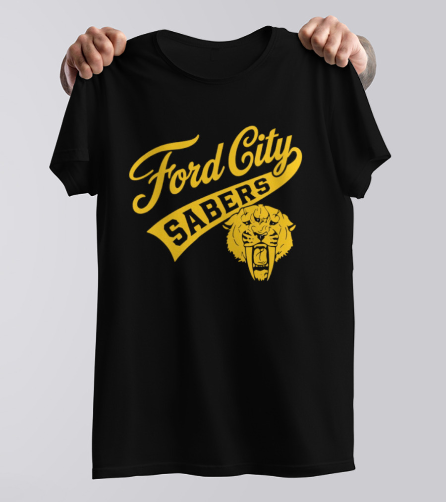 Ford City Sabers Yellow Lion T-Shirt