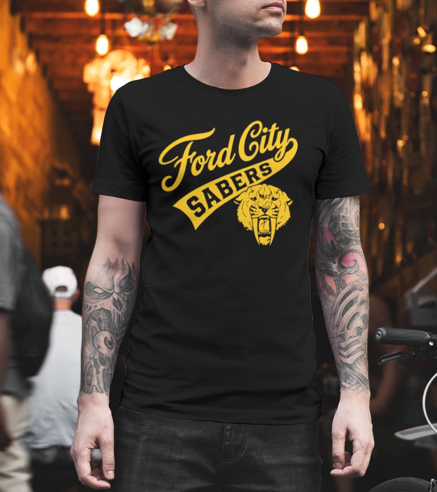 Ford City Sabers Yellow Lion T-Shirt