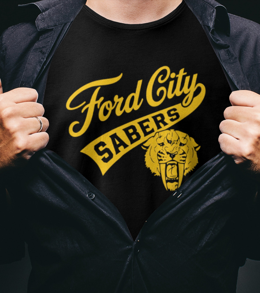 Ford City Sabers Yellow Lion T-Shirt
