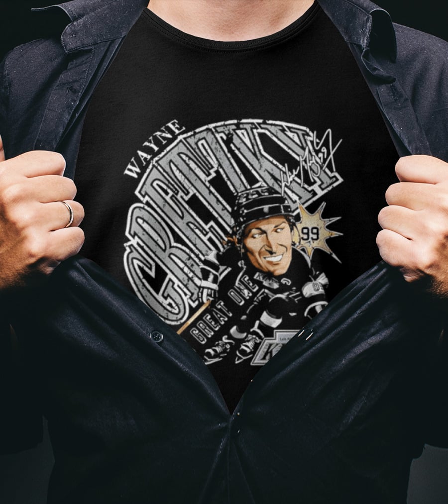 Wayne Gretzky The Great One Los Angeles Kings Bruce Stark T-Shirt