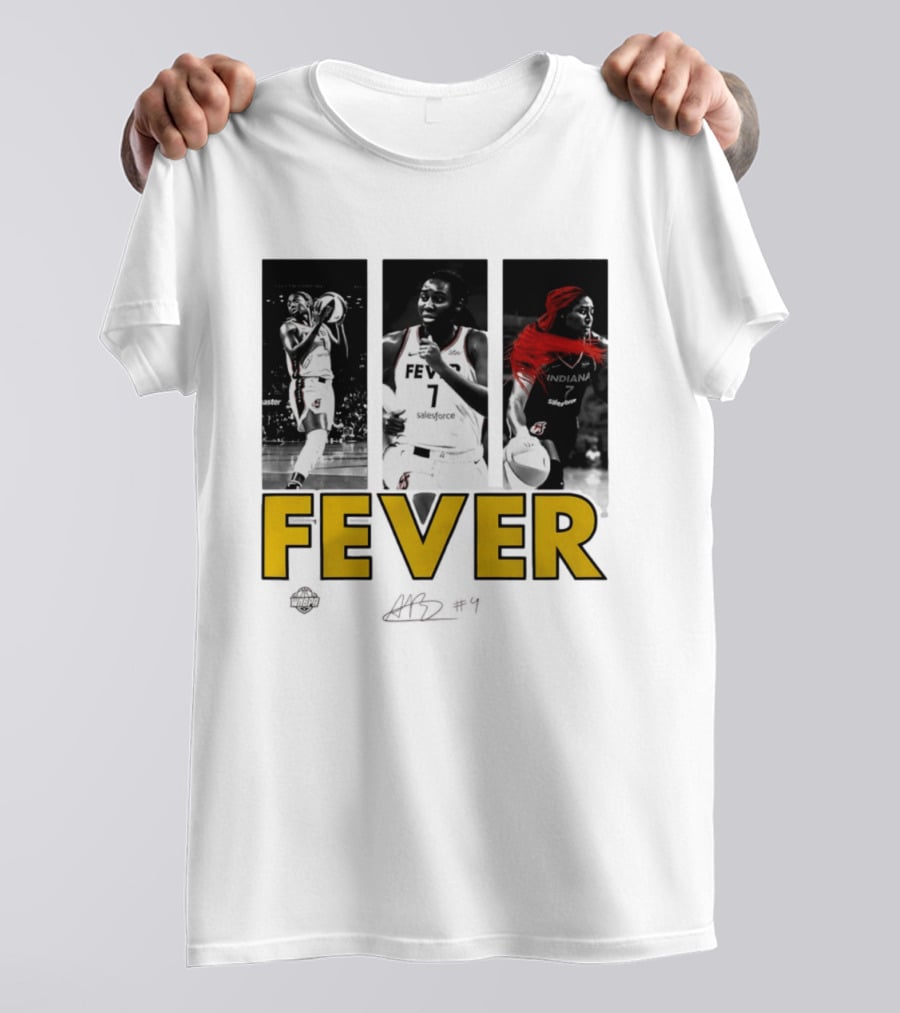 Indiana Fever Aliyah Boston WNBA Player Collage Signature T-Shirt