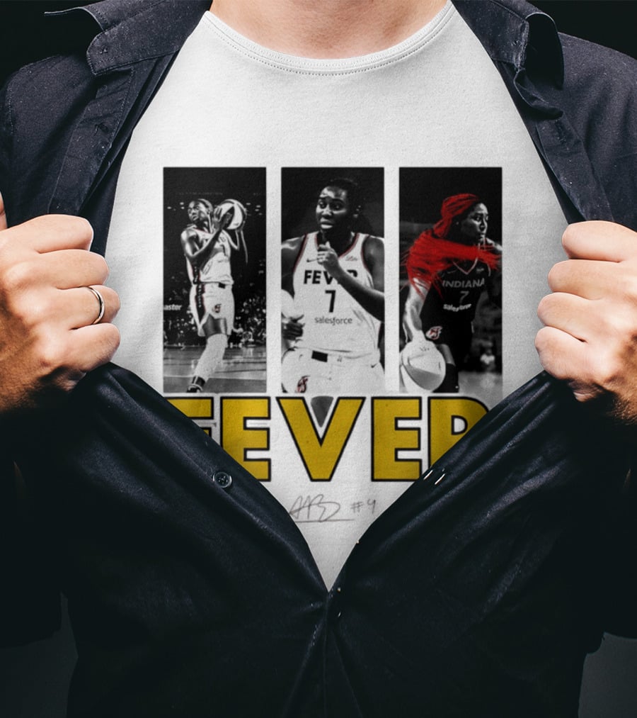 Indiana Fever Aliyah Boston WNBA Player Collage Signature T-Shirt