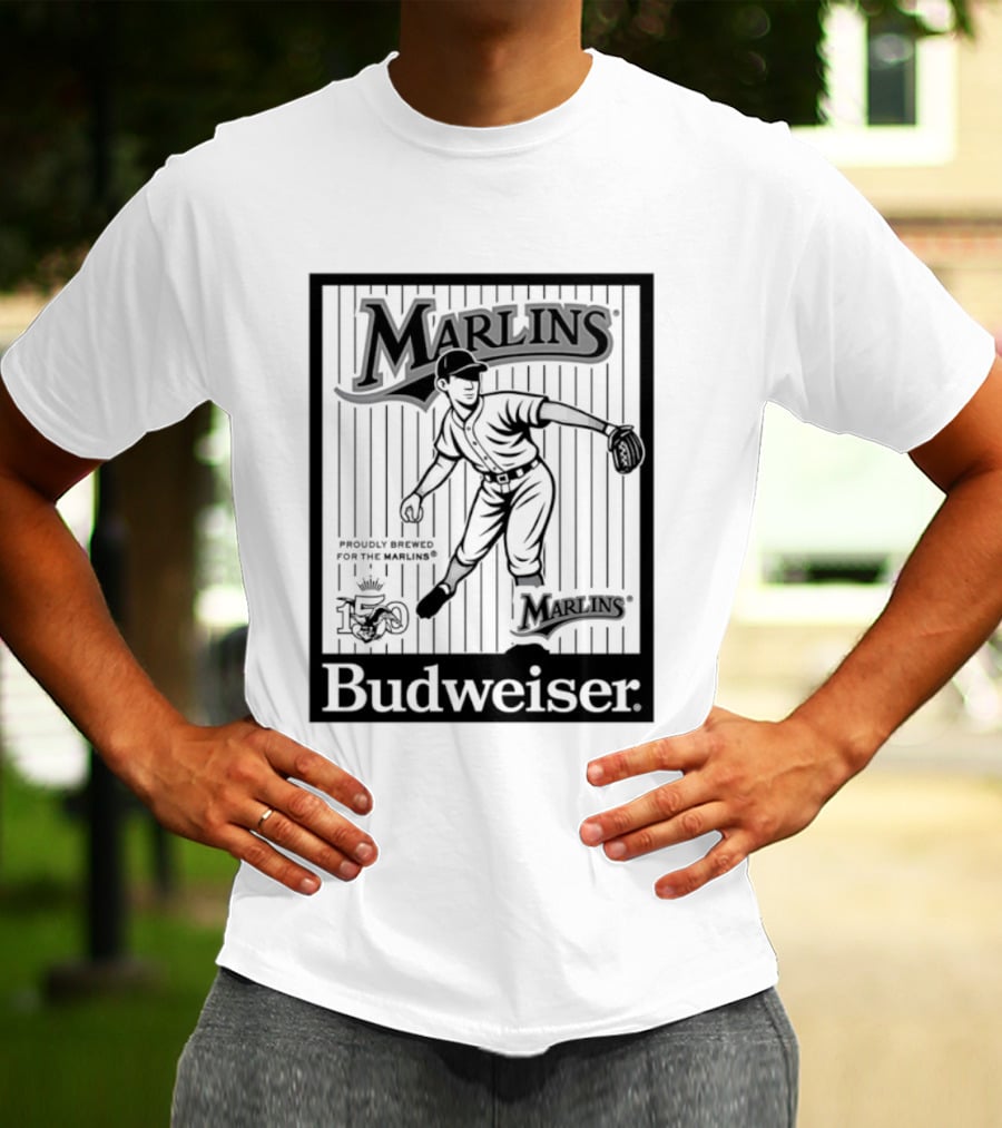 Budweiser 150 Years Florida Marlins Baseball Vintage Player T-Shirt