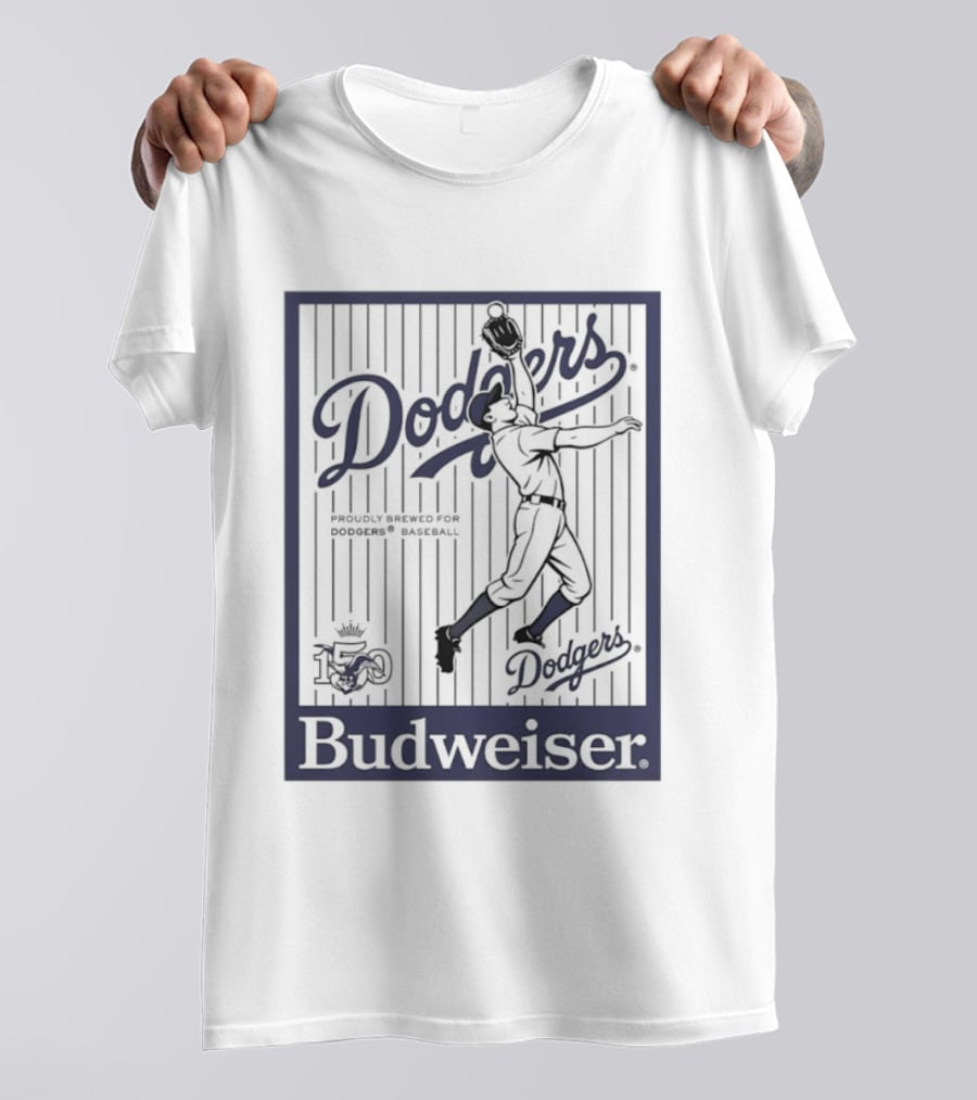 Budweiser Dodgers 150 Years Los Angeles Baseball Celebration T-Shirt